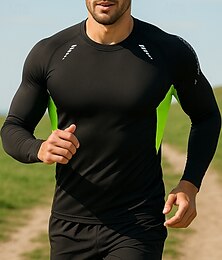economico -Per uomo Maglia da corsa Maglia da tennis Snello Manica Lunga Maglietta Traspirante Asciugatura Rapida Leggero Elastico Tennis Golf Corsa abbigliamento sportivo Abbigliamento sportivo Blocco di colori