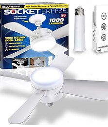 billige -Sokkelbris moderne takvifter med LED-lys 15 LED e26/e27 skrusokkel mini-sokkelvifte med ledning for soverom, stue, kjøkken, balkong