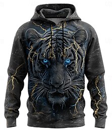 economico -Per uomo Animale Felpe con cappuccio Felpa Abbigliamento esterno Felpa con cappuccio Girocollo Cool Stampa 3D Club Abbigliamento casual alla moda Giallo Blu Coulisse Grafico Autunno Inverno