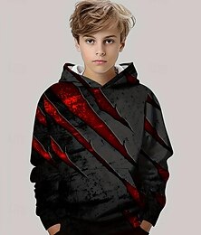 abordables -Garçons 3D Graphique Sweat à Capuche manche longue Printemps Automne Mode Streetwear Enfants 4-12 ans À capuche Extérieur Occasionnel Quotidien Coupe régulière