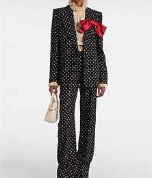 economico -Completo Pantalone Abito da cerimonia per signora Elegante Colletto a Camicia Lunghezza alla caviglia Misto Cotone Manica Lunga con Bottoni 2025