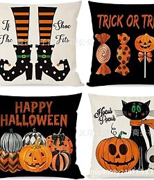 economico -1 pezzi Lino Copricuscino, Halloween Quadrato Cerniera Tradizionale Classico