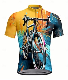 abordables -Hombre Mujer Maillot de Ciclismo Manga Corta Bicicleta Maillot Camiseta con 3 bolsillos traseros Resistente a los rayos UV Secado rápido Cremallera delantera Bandas Reflectantes Azul Deportes Ropa