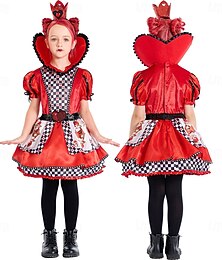 halpa -Alice in Wonderland Satu herttakuningatar Punainen kuningatar Myrkky Mekot Asu Satukirjahahmot Cosplay Elokuva-cosplay for Tyttöjen Lasten Halloween Karnevaali Maailman kirjapäivä Suoritus