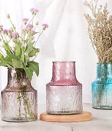 economico -Vaso in vetro nordico per l'arredamento della casa, vaso trasparente per fiori idroponici da tavolo, decorazione minimalista per il soggiorno per fiori freschi o secchi