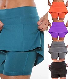 economico -Per donna Pantaloni Eleganti Skort Pantaloncini anti sfregamento Streetwear Casual Corto Naturale Semplice Elastico in vita Comodo All'aperto Confortevole Ferie Weekend Rosso arancione azzurro cielo