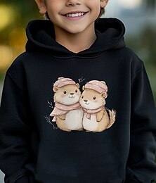 economico -Ragazzi 3D Animale Felpa con Cappuccio Manica Lunga Primavera Autunno Moda Streetwear Bambini 4-12 Anni Con cappuccio All'aperto Casuale Quotidiano Vestibilità regolare