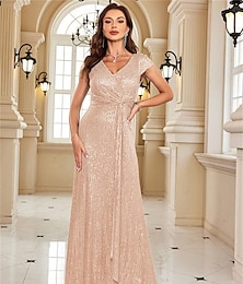 levne -A-line šaty na quinceaneru elegantní šaty formální svatba celo délky krátké rukávy V výstřih s flitry