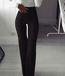 economico -Per donna Chinos Leggings Moda Streetwear Lunghezza intera Vita Alta Semplice Comodo Morbido Confortevole Elasticizzato Formale Vacanza Streetwear Vinaccia Nero Bianco Blu Primavera Autunno Inverno