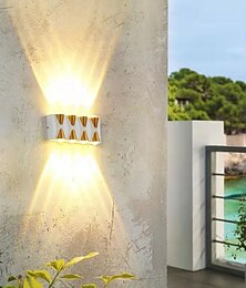 economico -Lampada da parete a LED per esterni 10W, illuminazione up/down, per interni, 4/6/8/10 teste, curva, impermeabile, IP65, lampada da camera da letto moderna, luce bianca calda, AC85-265V
