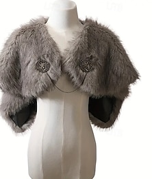 abordables -Rétro Vintage Médiéval Bal Masqué Châle en fausse fourrure Viking Femmes Viking Carnaval Nouvel An Mascarade Soirée & Fête Adulte Châle Automne & Hiver