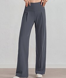 economico -Per donna Pantaloni fitness Pantaloni da Pilates Pantaloni da yoga con tasche Leggero Vita Alta Palestra Pilates Zumba Pantaloni Nero Caffè Grigio Autunno Gli sport Abbigliamento sportivo