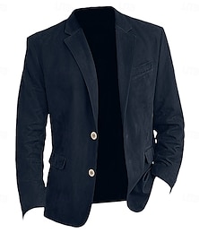 economico -Per uomo Blazer in finta pelle scamosciata Giacca in finta pelle scamosciata Abbigliamento formale Festa d'azienda Moda Casual Autunno / Inverno Finta Pelle Scamosciata Semplice Bottoni Tasca