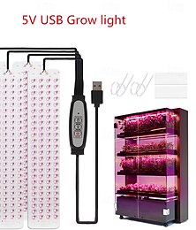 economico -Lampada per la crescita delle piante USB, spettro completo di luce solare, luce di crescita, interruttore dimmer temporizzato da 5 V, tubo telescopico, illuminazione per piante da interno.