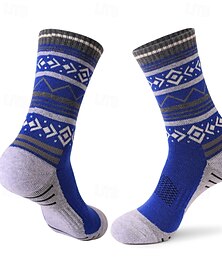 economico -1 Paio Per uomo calzini in lana merino Calze da escursionismo Calze da corsa Calore Termico Traspirante Anti vesciche ammortizzato Inverno Esterno equipaggio intermedio Patchwork Lana Grigio scuro