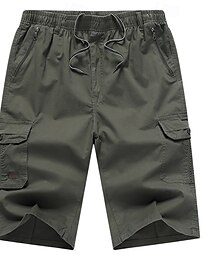 abordables -Hombre Pantalones cortos de carga Pantalones cortos de senderismo pantalones cortos deportivos Al aire libre Ajuste regular Ligero Transpirable Pantalones Capri Bolsillo Cintura elástica Negro Verde