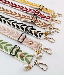 preiswerte -Handy-Crossbody-Hängeseil, besticktes Rattanblatt-Crossbody-Gurt, Hängekette, Perlenanhänger, verstellbares Hängehalsseil, gewebtes Handseil
