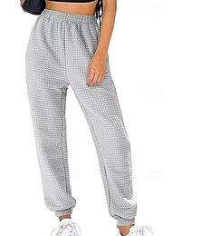 economico -Per donna Pantaloni Cargo Pantaloni Eleganti Streetwear Casual Lunghezza intera Naturale Semplice Tasca Elastico in vita Comodo All'aperto Vacanza Uscire Vinaccia Grigio Bianco Verde militare Autunno