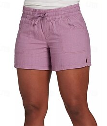 abordables -Femmes Shorts Streetwear Occasionnel Court Taille Moyenne Uni Cordon de serrage Taille Élastique Respirabilité Doux Micro-Élastique Vacances Rue Tenue quotidienne Noir Jaune Rouge Fuchsia Été Coupe