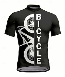 abordables -Hombre Maillot de Ciclismo Manga Corta Bicicleta Maillot Camiseta con 3 bolsillos traseros Resistente a los rayos UV Secado rápido Cremallera delantera Bandas Reflectantes Negro Deportes Ropa