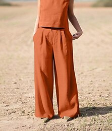economico -Per donna Elegante Moda Streetwear Camicia Blusa Senza Maniche Girocollo Tinta unica All'aperto Lavoro Casuale Blu marino Arancione Verde Estate Vestibilità comoda