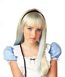 economico -Parrucca di Alice, parrucche cosplay di Le avventure di Alice nel paese delle meraviglie