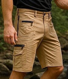 abordables -Hombre Pantalones cortos de carga Pantalones cortos de senderismo pantalones cortos deportivos Al aire libre Ajuste regular Ligero Transpirable Pantalones Capri Bolsillo Negro Verde Ejército Algodón