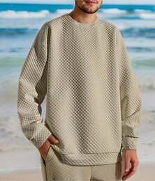 economico -Per uomo Felpa con cappuccio e zip Felpa con zip Felpa con cappuccio in pile Nero Bianco Cachi Girocollo Semplice Oversize Casuale Quotidiano Ferie Streetwear Cool Casual Primavera & Autunno