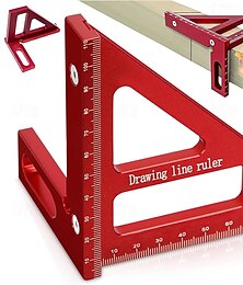 זול -3D רב זווית מדידת שליט 45/90 תואר אלומיניום סגסוגת נגרות מרובע מד זווית זווית מצנפת משולש שליט דיוק גבוה פריסת מדידה כלי עבור מהנדס נגר