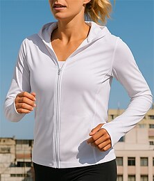 economico -Per donna Giaccia da corsa Giacca da esterno Tasca Cerniera completa Manica Lunga Abbigliamento esterno Sportivo Protezione Solare Leggero Traspirante Tennis Golf Corsa abbigliamento sportivo