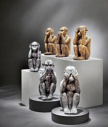 abordables -Trois figurines de singes sages ne voient pas le mal, n'entendent pas le mal, ne disent pas le mal, statues, ornements de bureau en résine pour la maison, le bureau et la décoration d'étagère