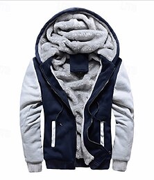 billiga -Herr Huvtröja med dragkedja Huvtröja Huvtröja i fleece Svart Rubinrött Marinblå Svart+Grå Huva Färgblock Dragkedja Färgblock Sport & Utomhus Ledigt Dagligen Polyester Streetwear Häftig Ledigt Höst
