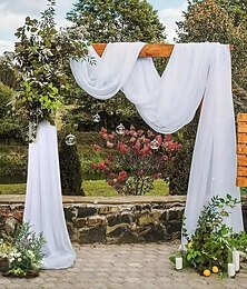 abordables -Tissu en tulle à mailles de 20 pieds, draperie transparente en mousseline soyeuse et résistante aux plis pour la décoration de mariage, le baldaquin de mariée, la toile de fond d'événement, le
