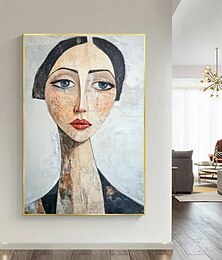 preiswerte -abstraktes Portrait Ölgemälde auf Leinwand, original schönes weibliches Modelgemälde, große moderne Menschen Wandkunst, individuelle Schlafzimmer Wanddekoration