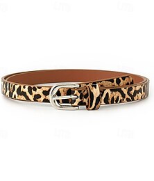 preiswerte -Herren Gürtel Taillengürtel Kachi Braun PU Legierung Verstellbar Leopard Outdoor Täglich