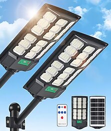 economico -Luci solari stradali da esterno impermeabili a LED, luci per parcheggio con sensore di movimento, telecomando dal tramonto all'alba, 1 pezzo