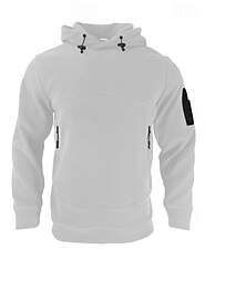 abordables -Hombre Sudadera Sudadera Con Capucha Sudadera con capucha de lana Negro Blanco Azul Piscina Morado Naranja Con Capucha Plano Bolsillo Deporte Diario Festivos Fresco Ropa deportiva Táctico Otoño
