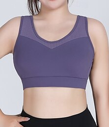 お買い得  -女性用 ヨガブラ 戦車 ピラティスブラ 下着 衝撃 高いサポート 高通気性 ワイヤレス パッド入り 単色/無地 スポーツ アクティブウェア ブラック ピンク ジム ピラティス ランニング