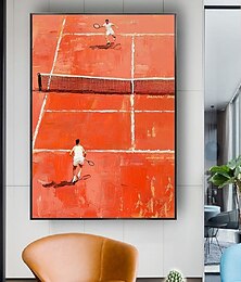 billiga -Mintura handmålade oljemålningar på duk med röd tennisbana, modern abstrakt väggkonst, redo att hängas med uppspänd ram