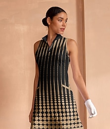 abordables -Femmes Robe de golf Noir Sans manches Robe Vêtements de golf pour femmes, tenues, vêtements