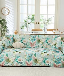 preiswerte -Kühlende Sofasitzbezüge mit Sommerdrucken, universelle L-förmige Chaiselongue-Sofa-Schonbezüge, 1/2/3/4-Sitzer, kühler Stretch-Couchbezug aus Eisseide