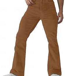 economico -Per uomo pantaloni della tuta Pantaloni di velluto a coste Pantaloni a zampa Fondo a campana Pantaloni Tasche Liscio Comfort Traspirante Esterno Giornaliero Per uscire Di tendenza Informale Bianco
