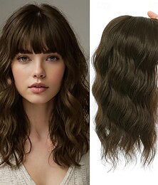 economico -Topper per capelli da donna con diradamento, topper da 16 pollici, pezzi di capelli per donna, clip francese con frangia 360° 3D