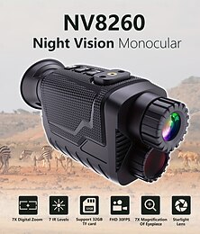 preiswerte -Jagd &Nachtsicht-Monokular für den Außenbereich – FHD 4K-Video, 400 m Infrarot, 8-facher optischer Zoom, 72-Zoll-Weitwinkel-Sichtfeld, IP54, hochwertig, per USB wiederaufladbar, Kopfhalterung für
