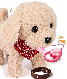 abordables -Jouet interactif en peluche pour chiot, chien robot réaliste qui remue la queue, cadeau idéal pour Noël et un anniversaire, pour filles et garçons, enfants de 3, 4, 5 et 6 ans.