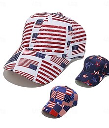 billiga -Herr Unisex Basebollkeps Solhatt Trucker Hat Vit Mörk marin Polyester Justerbara Mode Självständighetsdagen Festival Grafisk Amerikanska flaggan Solskyddskräm Ledigt / vardag