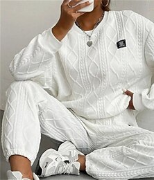 お買い得  -女性用 トラックスーツ スウェットスーツ アスレイジャー 秋 長袖 保温 防風 ソフト ジム いい結果になる スポーツ スポーツウェア アクティブウェア ソリッド ブラック ホワイト ピンク