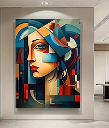 preiswerte -Einteiliger Rahmen, moderne kubische Leinwandkunst, gemischte Farben, Wandmalerei, modernes Poster für die Dekoration von Wohn- und Schlafzimmer