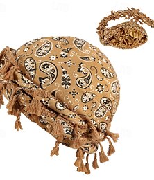 billiga -Herr Mössa Beanie-mössor Svart Gul Polyester Tofs Mysigt Dagliga kläder Utekväll Paisley Vindtät