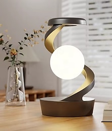 economico -Lampada da comodino moderna a spirale, innovativa lampada da tavolo a LED con sfera di levitazione visiva 3D, lampade da comodino con lampadina magnetica da scrivania per camera da letto, soggiorno,